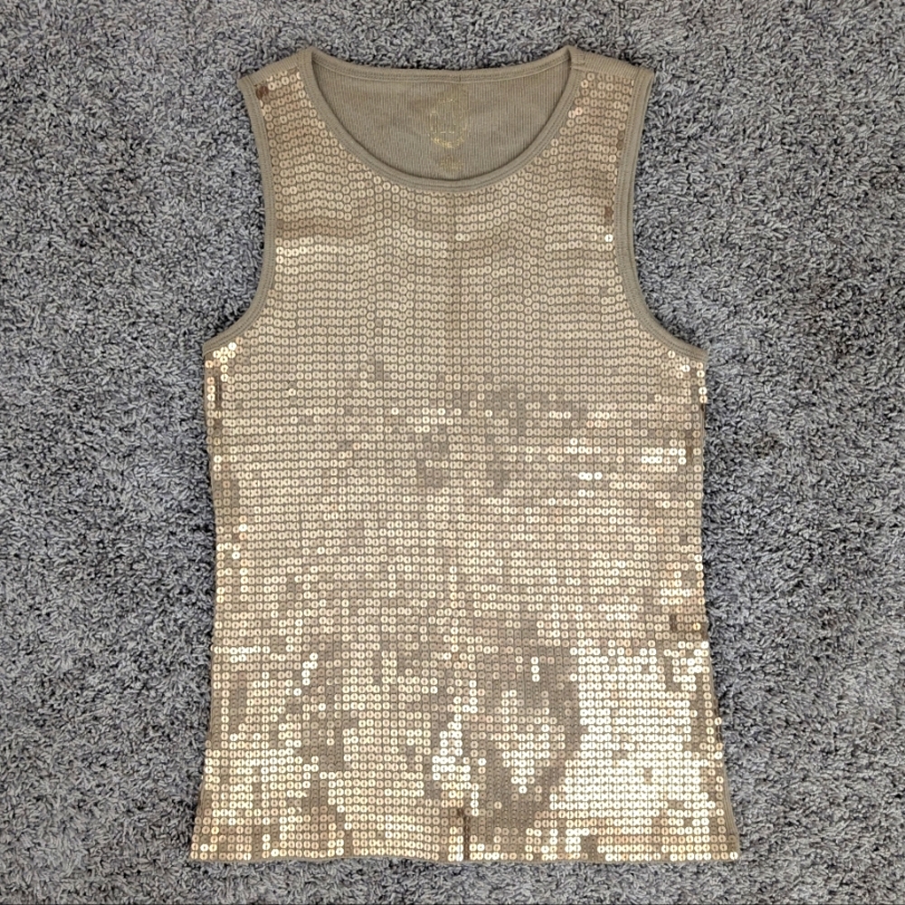 MICHAEL Michael Kors Women's gold sequin Sleeveless Shirt